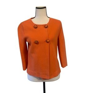 J Crew | Orange double breasted button sweater